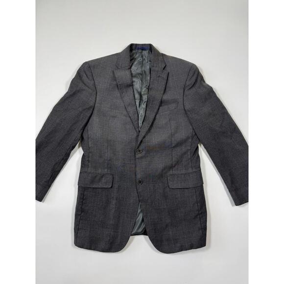 Cremieux 38R Blazer Gray Plaid Loro Piana Wool Fabric Sport Coat